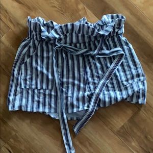Express striped paper bag shorts